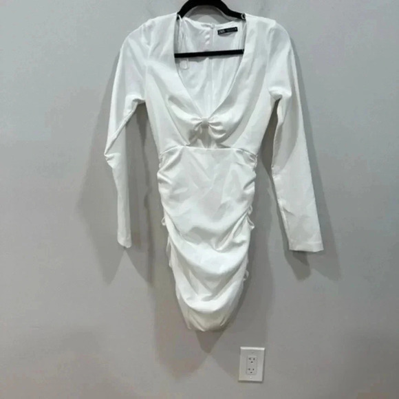 🍁 Zara cut out draped mini dress Small 8680/318 - Picture 5 of 11
